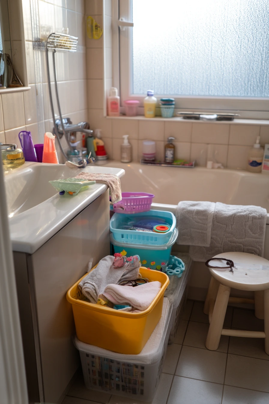 Kid-Ready Bath Cleanup Scene