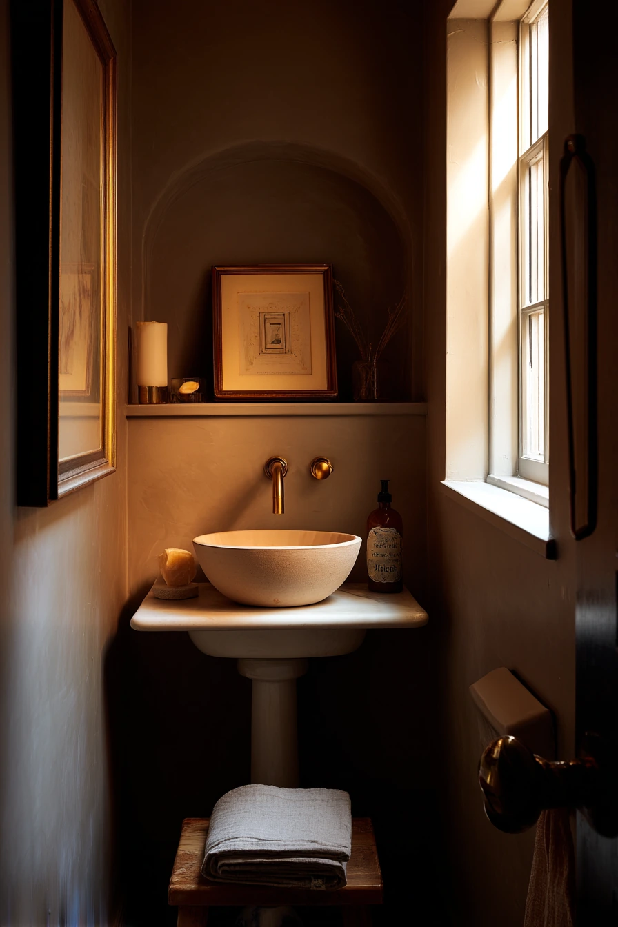 Moody Powder Room Alcove Moment