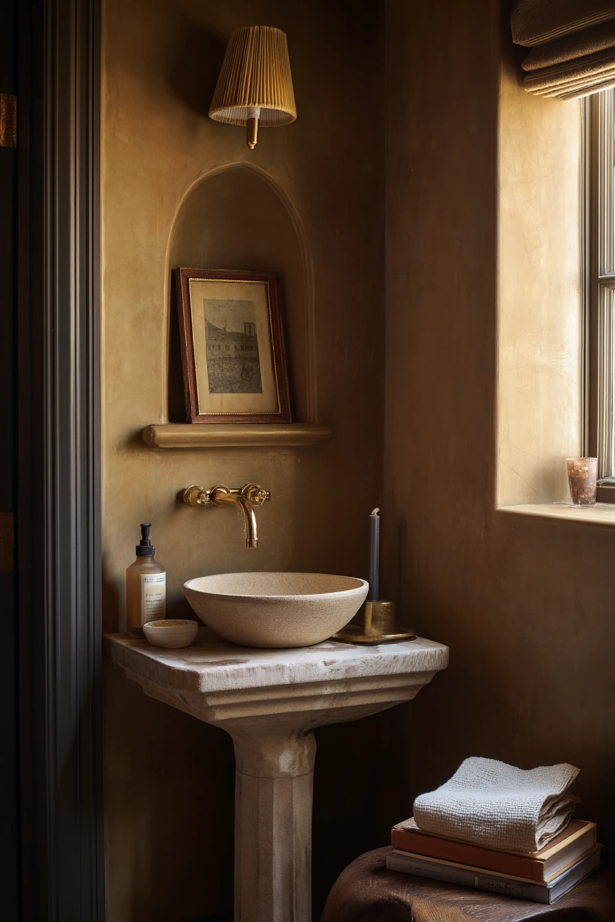 Moody Powder Room Alcove Moment