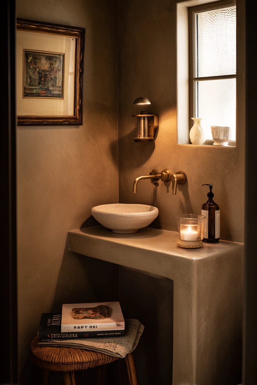 Moody Powder Room Alcove Moment