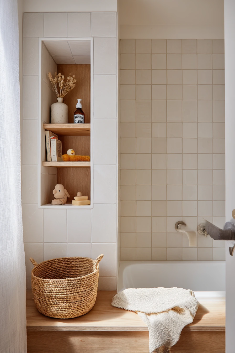 Compact Alcove Tub for a Young Family
