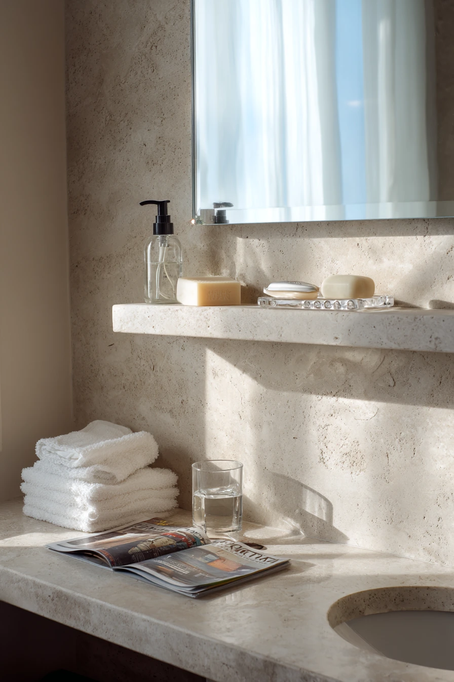 Minimal Guest Bath Shelf