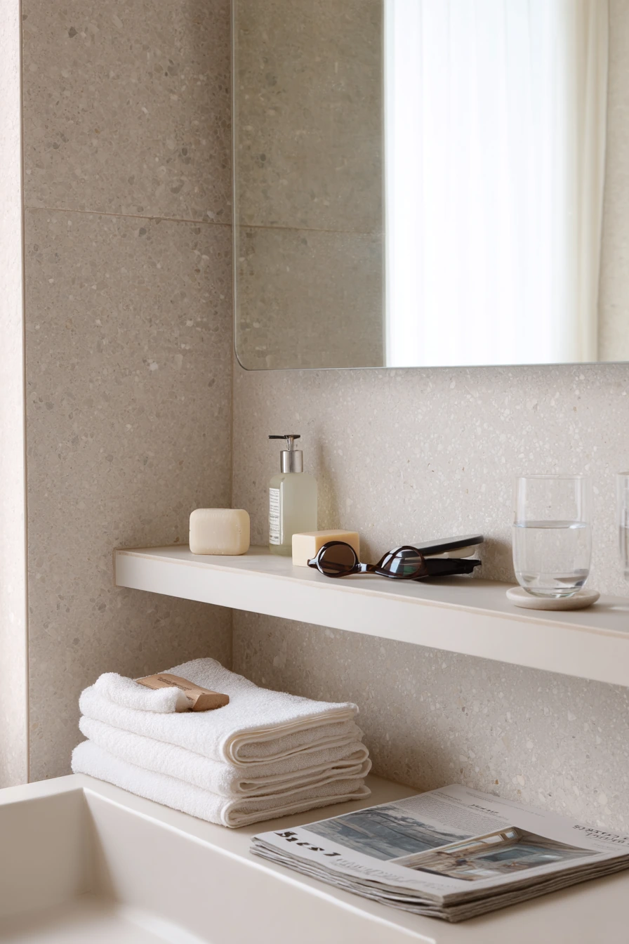 Minimal Guest Bath Shelf