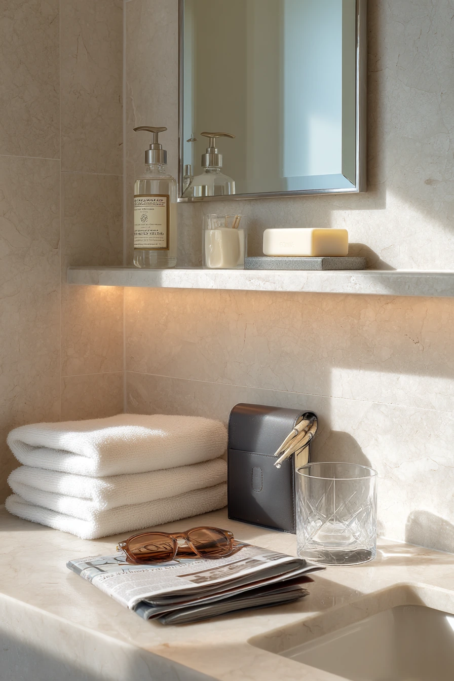 Minimal Guest Bath Shelf