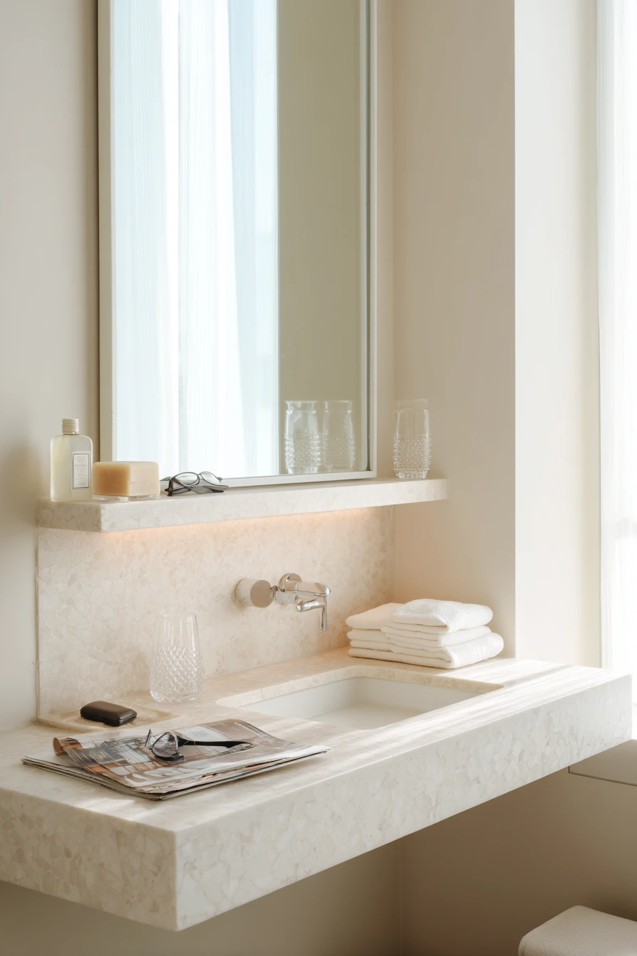 Minimal Guest Bath Shelf