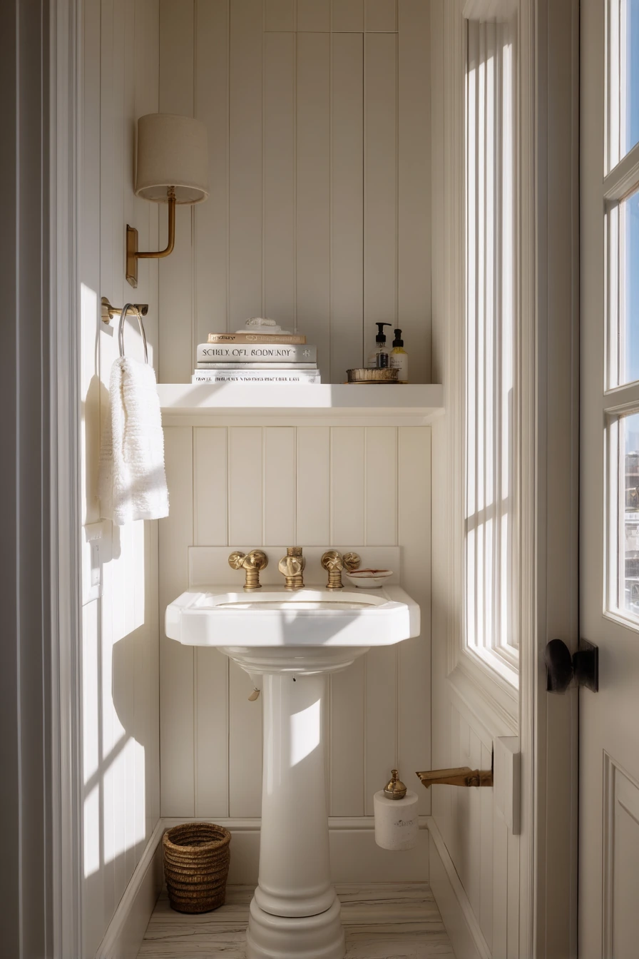 Small Bath, Built-In Storage Moment