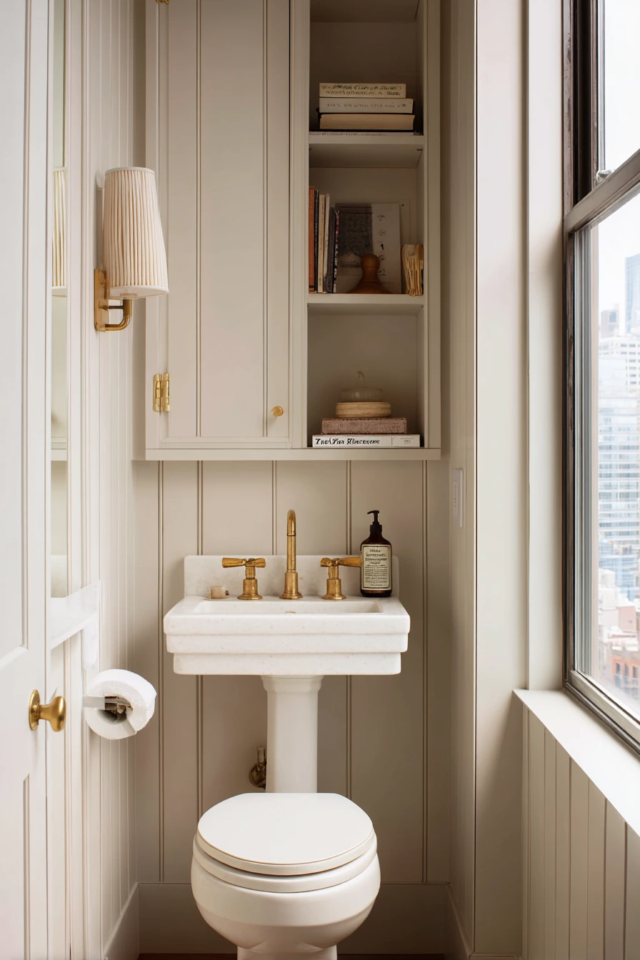 Small Bath, Built-In Storage Moment
