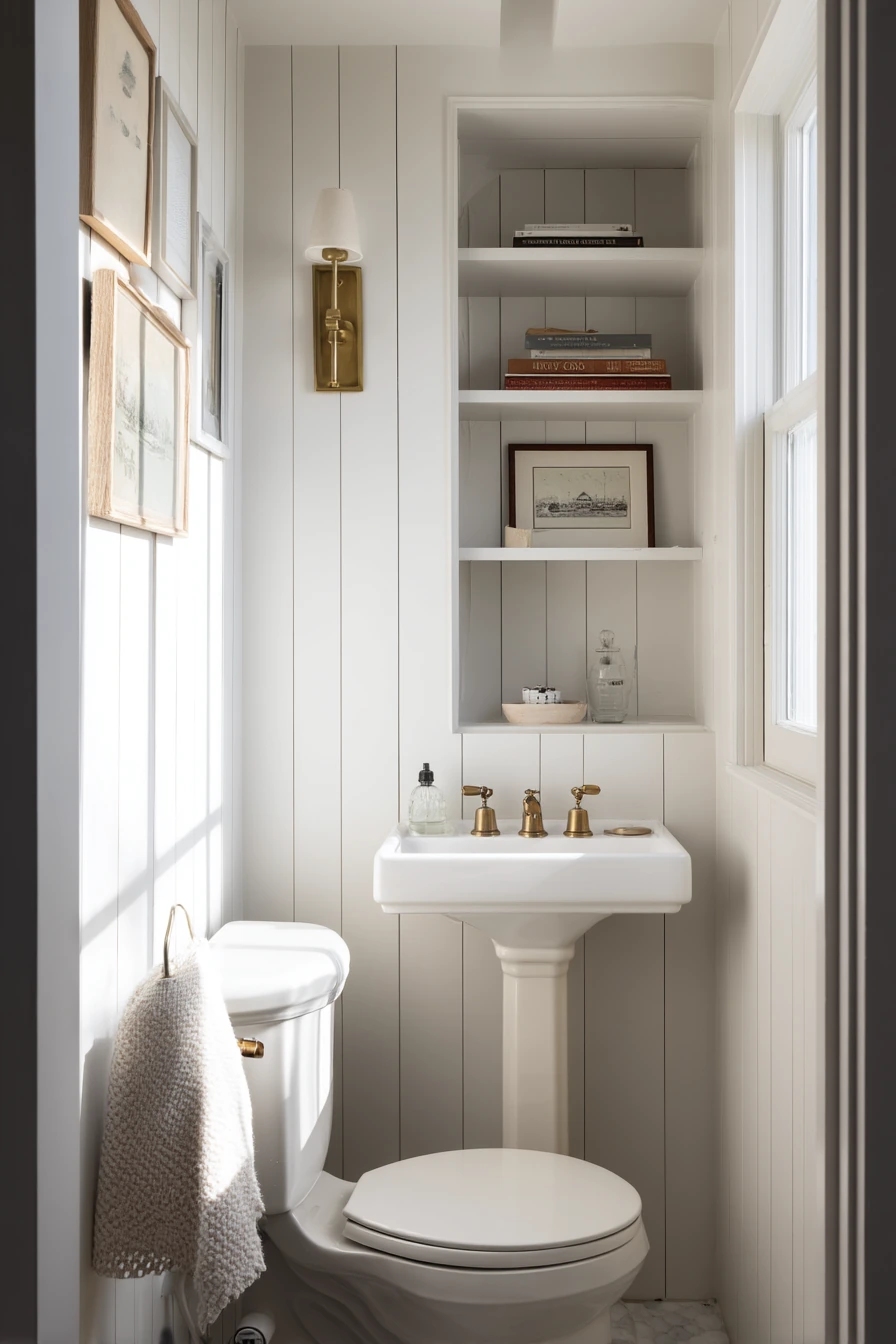 Small Bath, Built-In Storage Moment