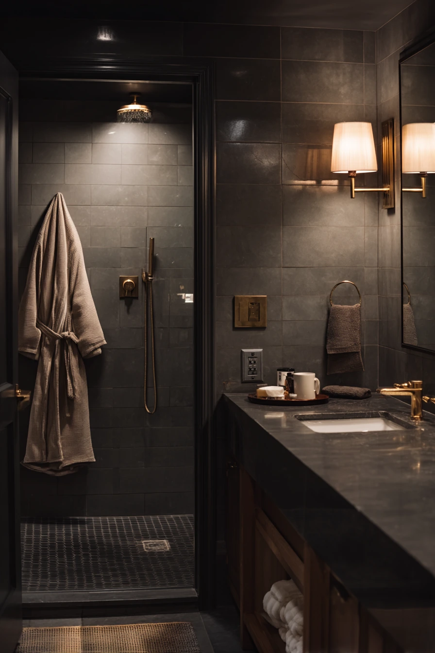 Evening Wind-Down with Bathroom Ambience Controls