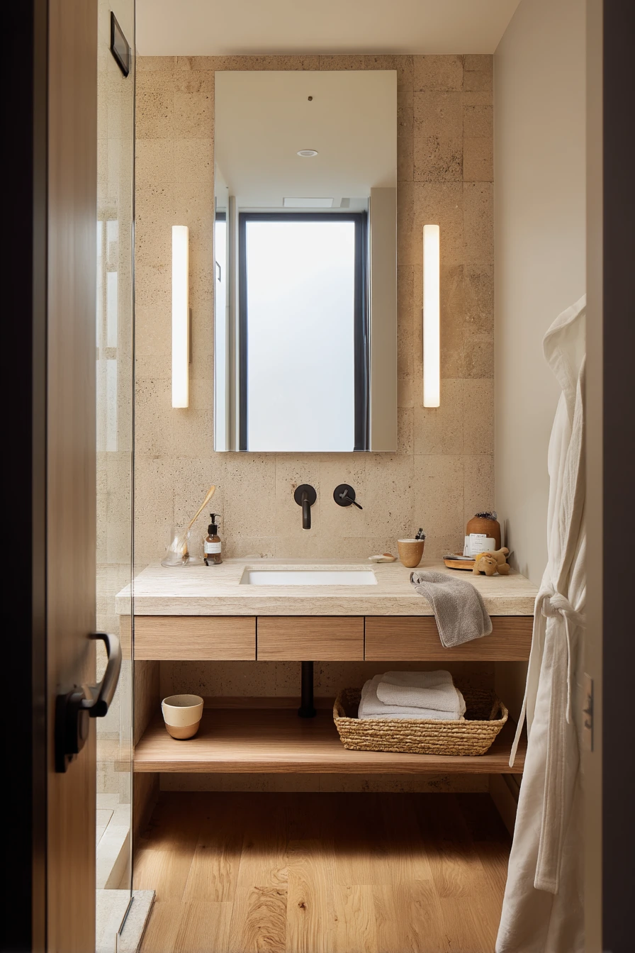Smart Morning Routine in a Family Primary Bath