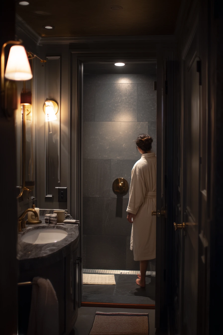 Evening Wind-Down with Bathroom Ambience Controls