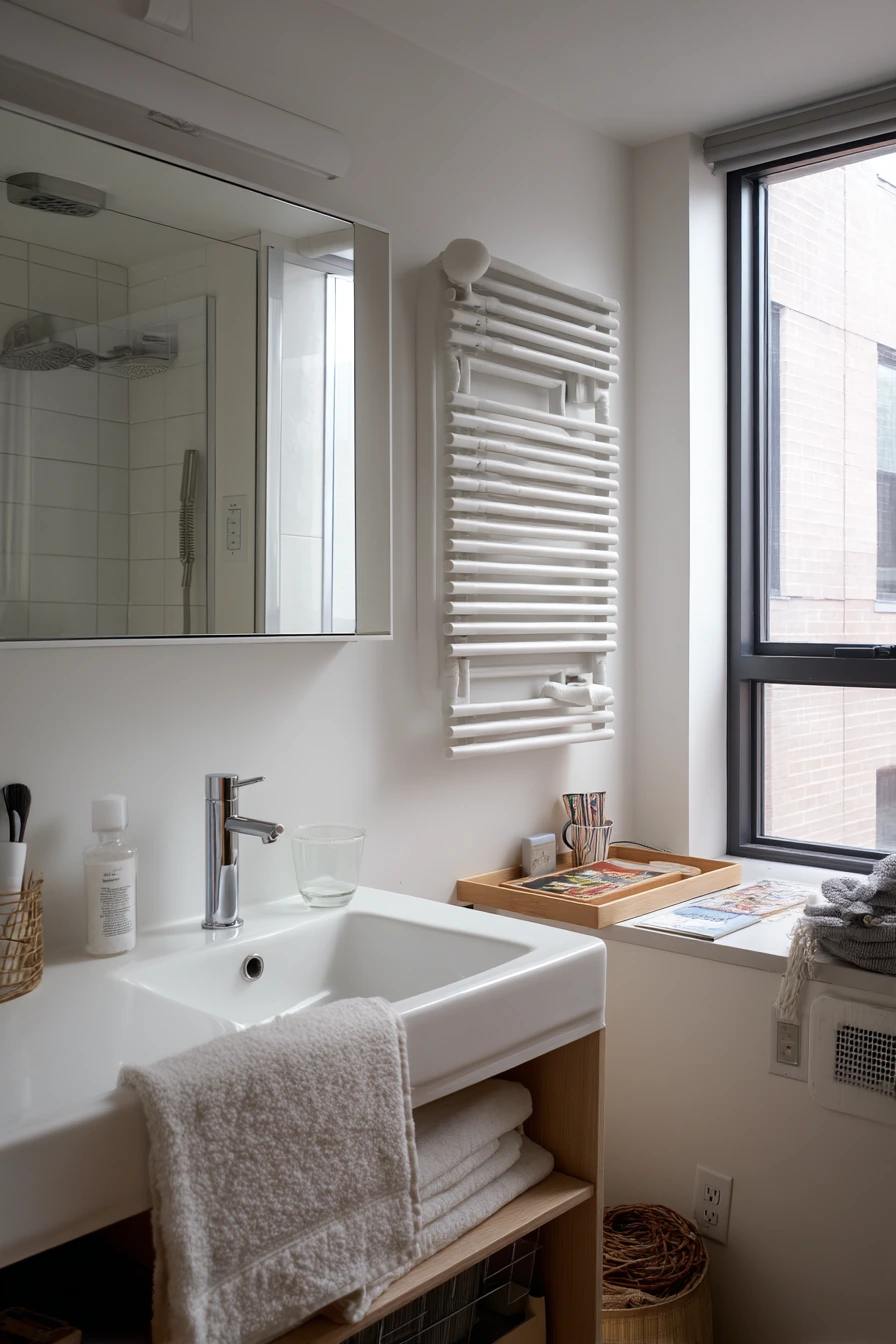 Small Apartment Bath with Compact Automation