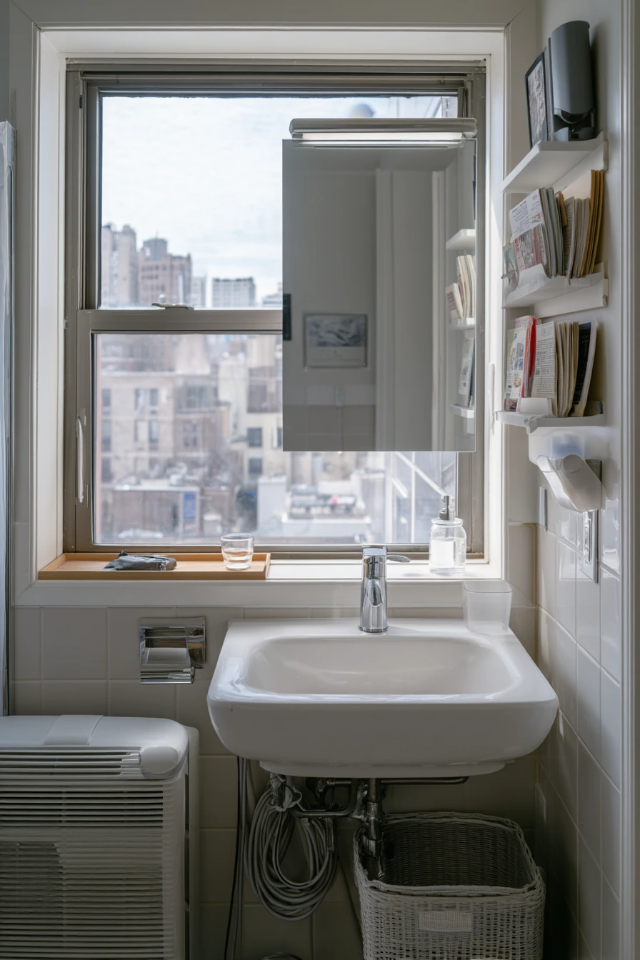 Small Apartment Bath with Compact Automation