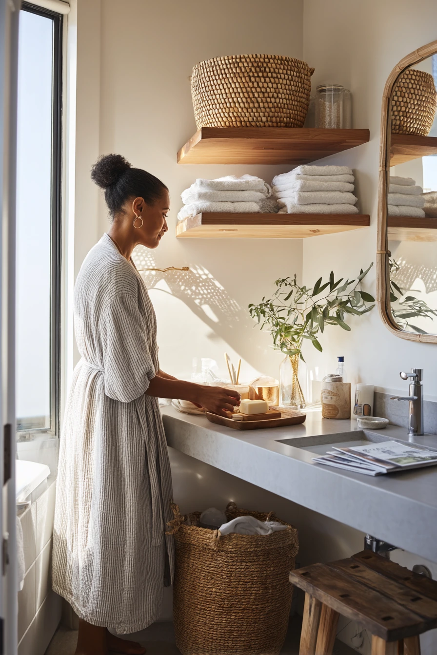 Weekend Reset Bathroom Shelf Styling