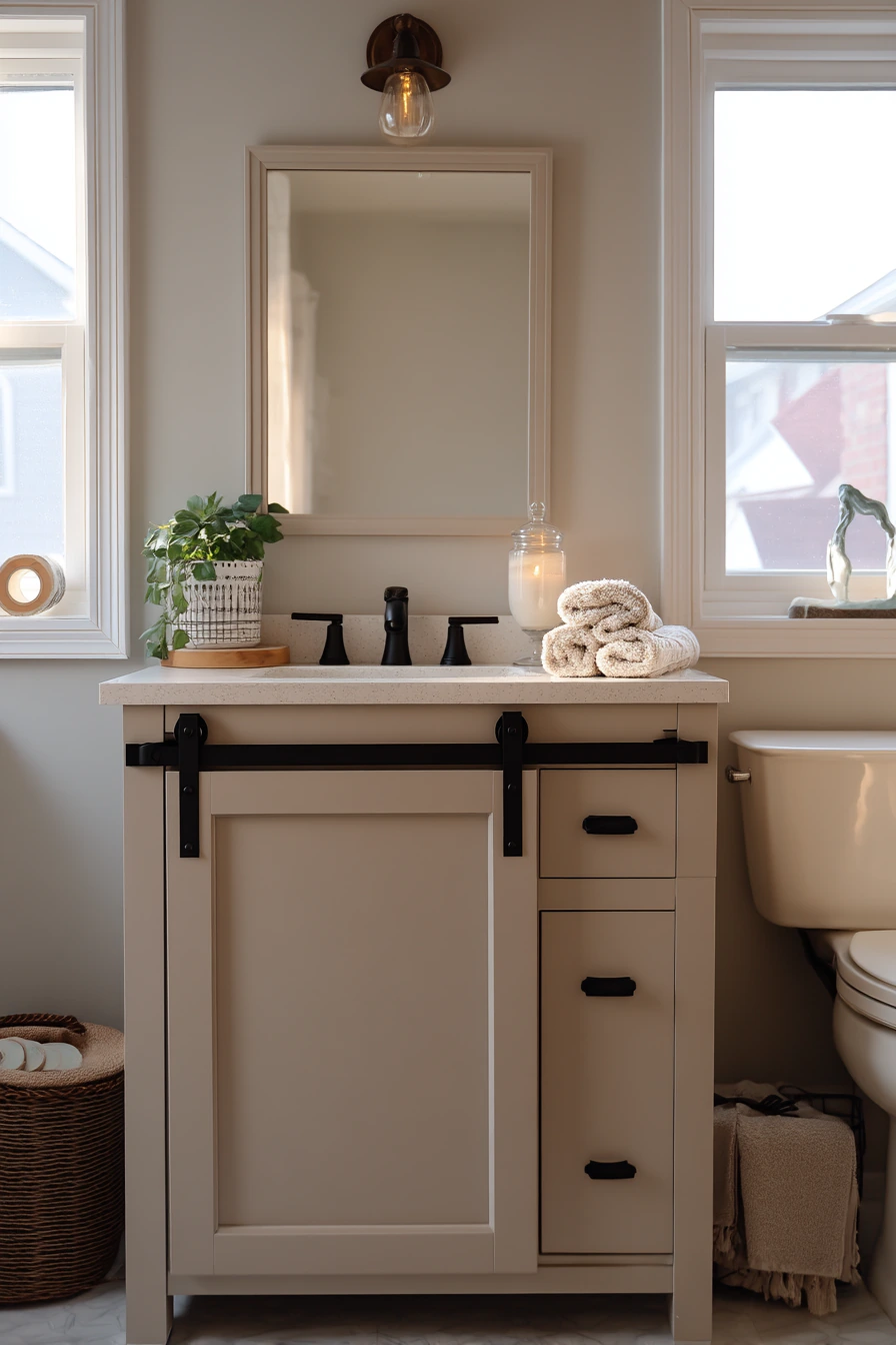 Budget Makeover with a Painted MDF Barn Door