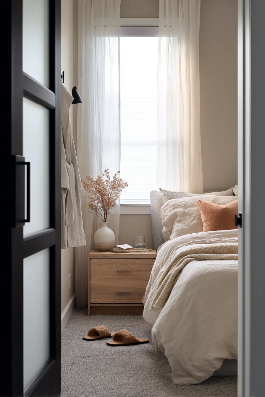 Primary Suite with Frosted Glass Barn Door Privacy