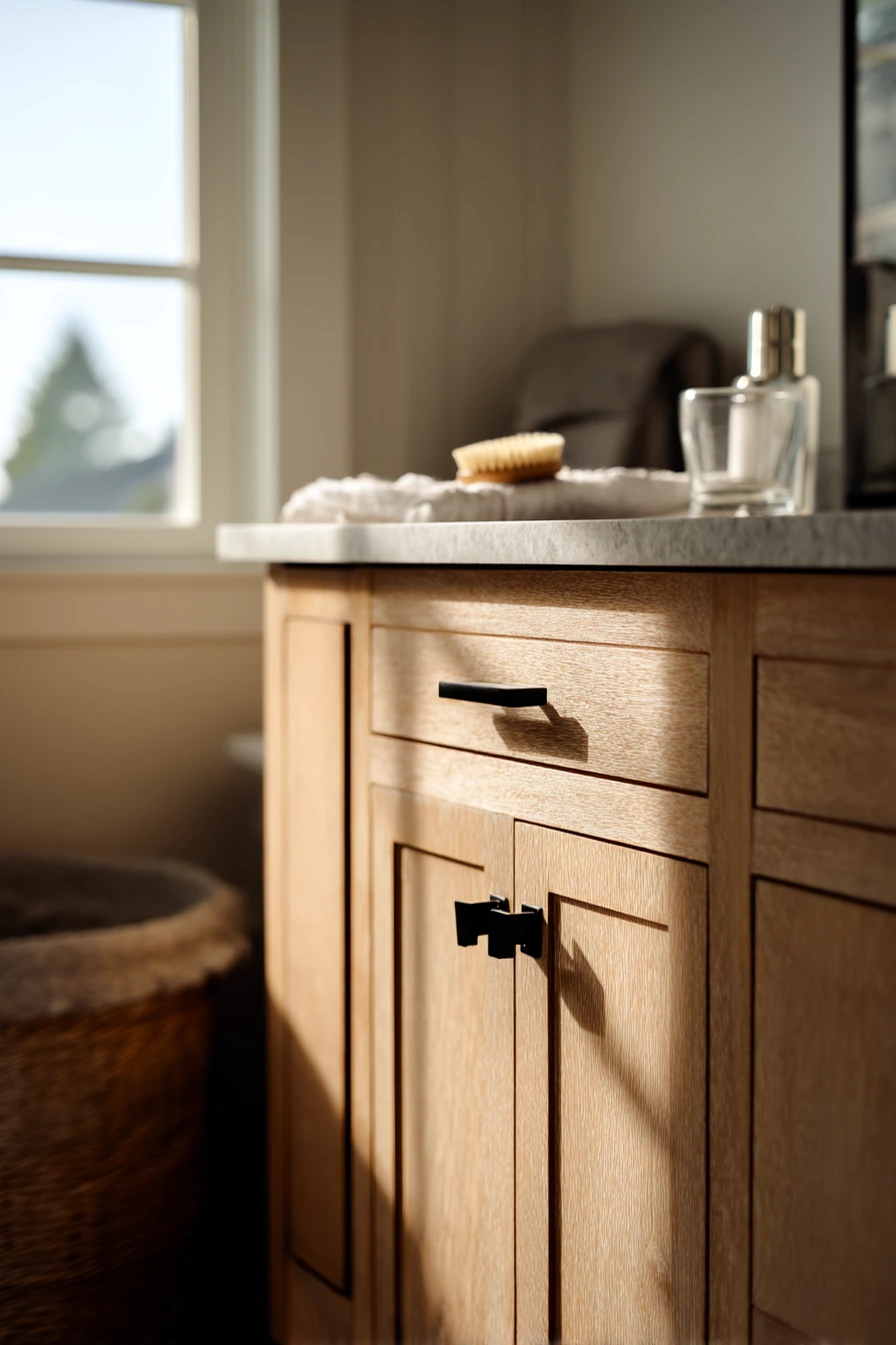 Warm Wood Accents with Painted Baseboards
