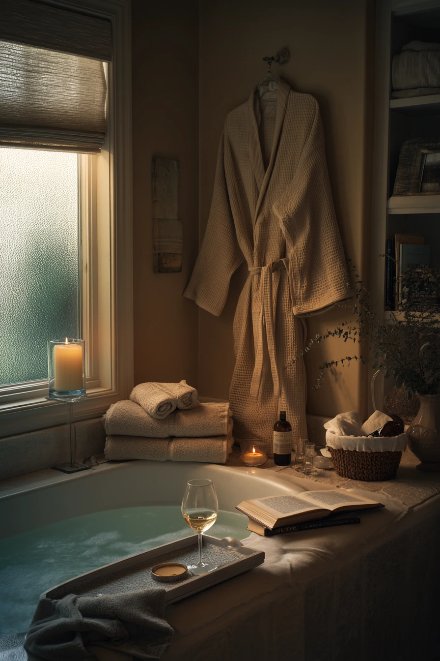 Spa Basket by the Tub