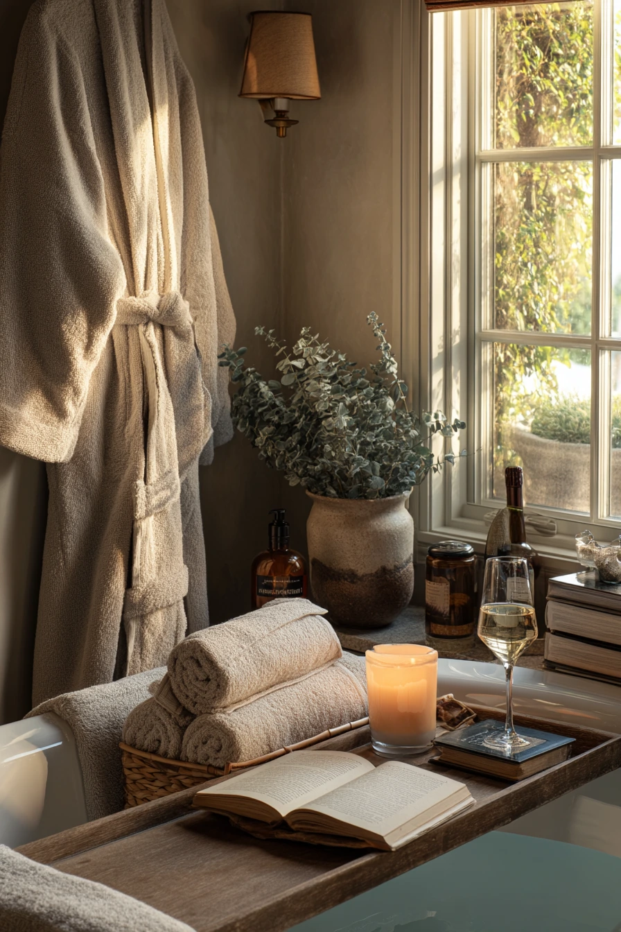 Spa Basket by the Tub