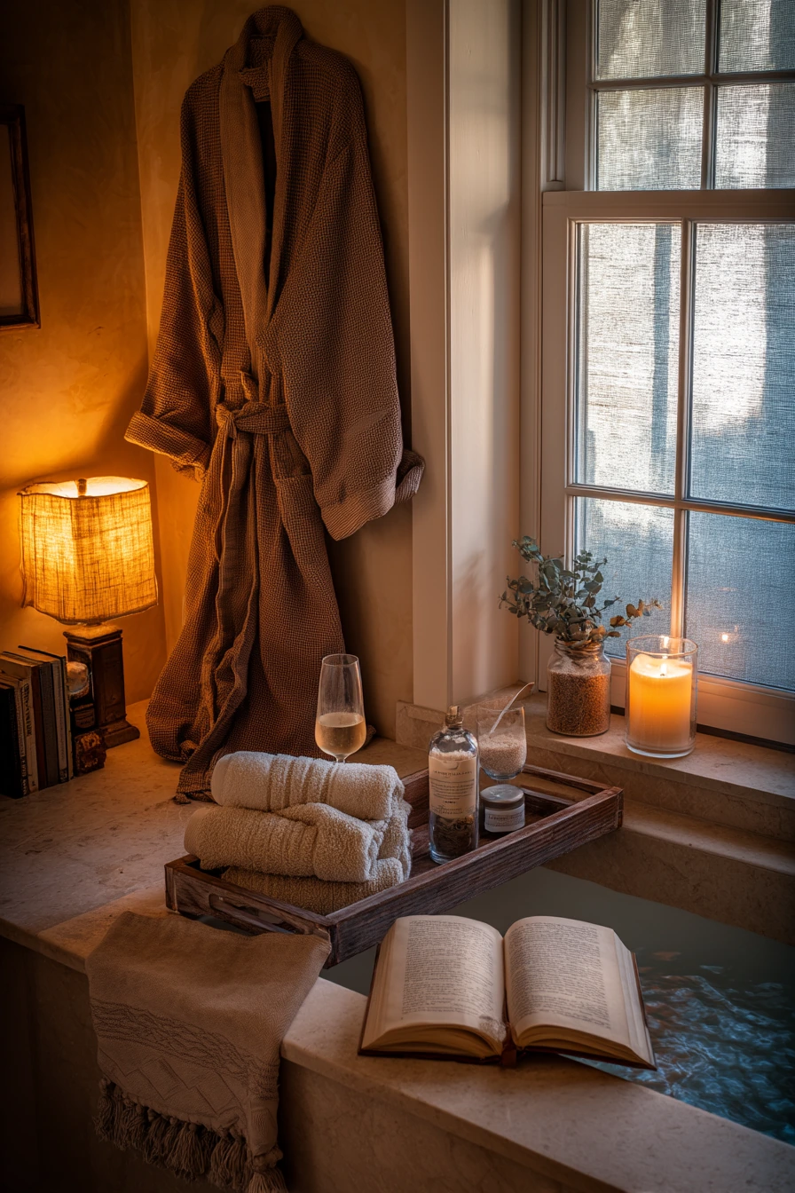 Spa Basket by the Tub