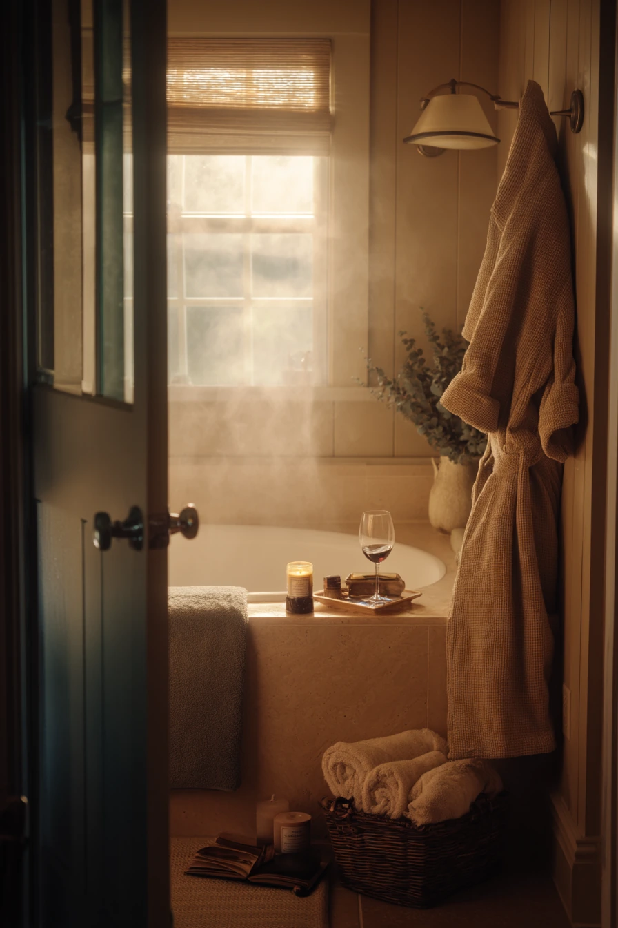Spa Basket by the Tub