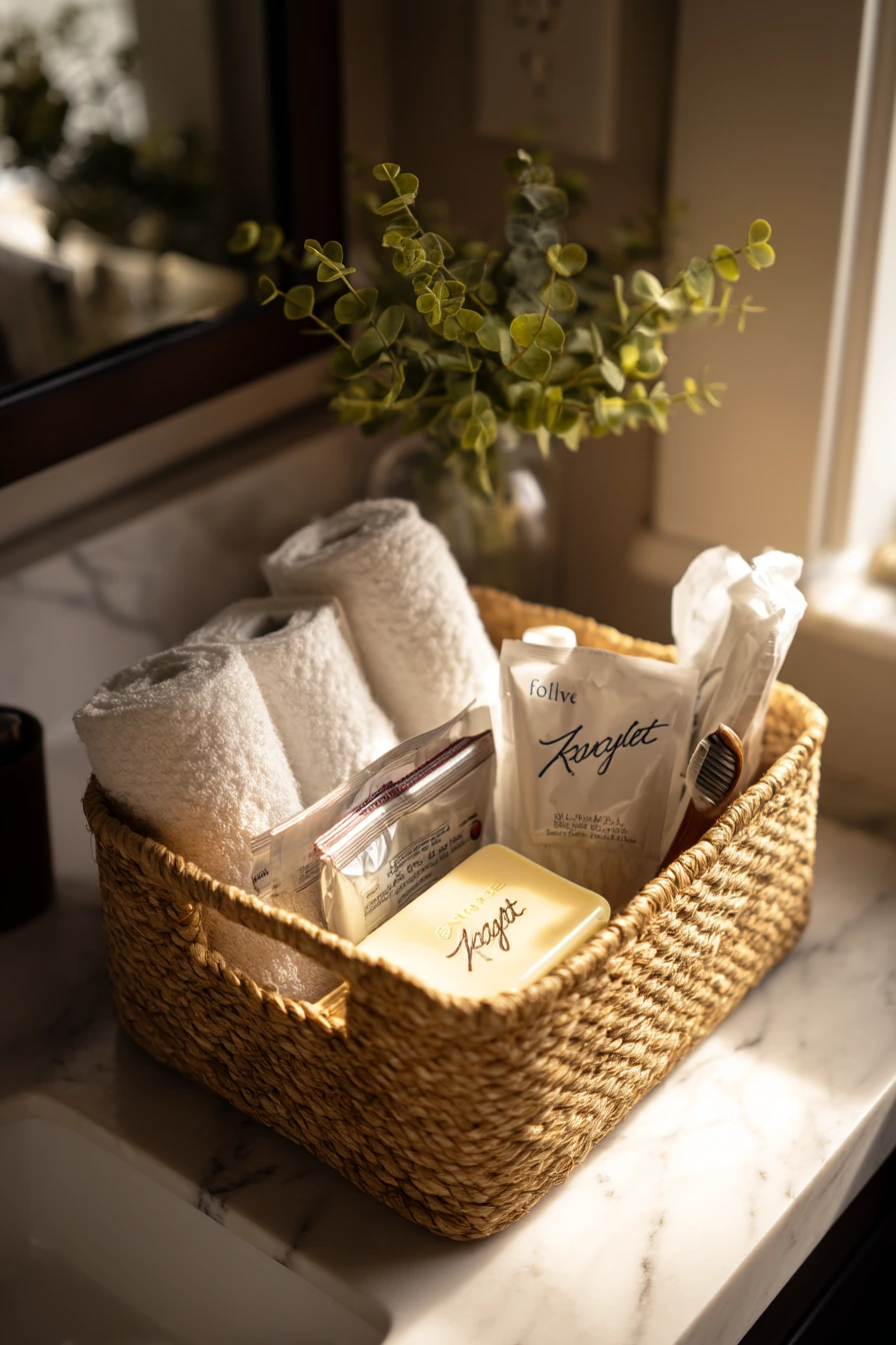 Guest Bathroom Welcome Basket