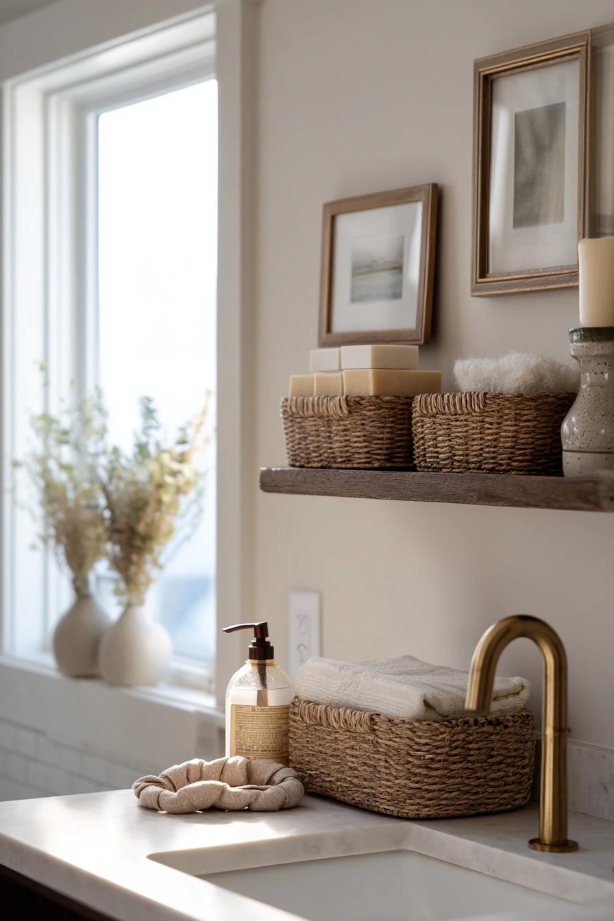 Farmhouse Basket Shelf Edit