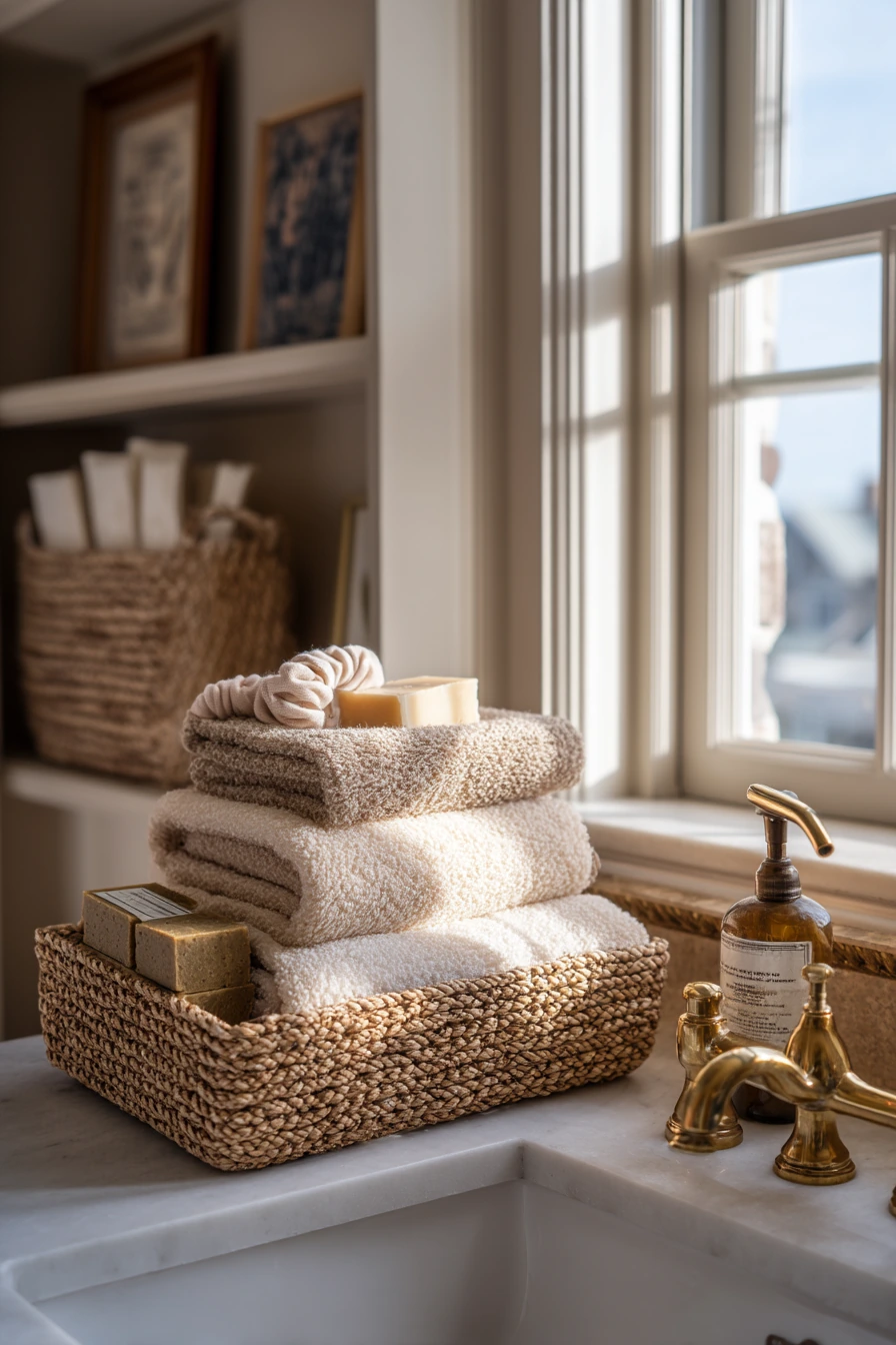 Farmhouse Basket Shelf Edit