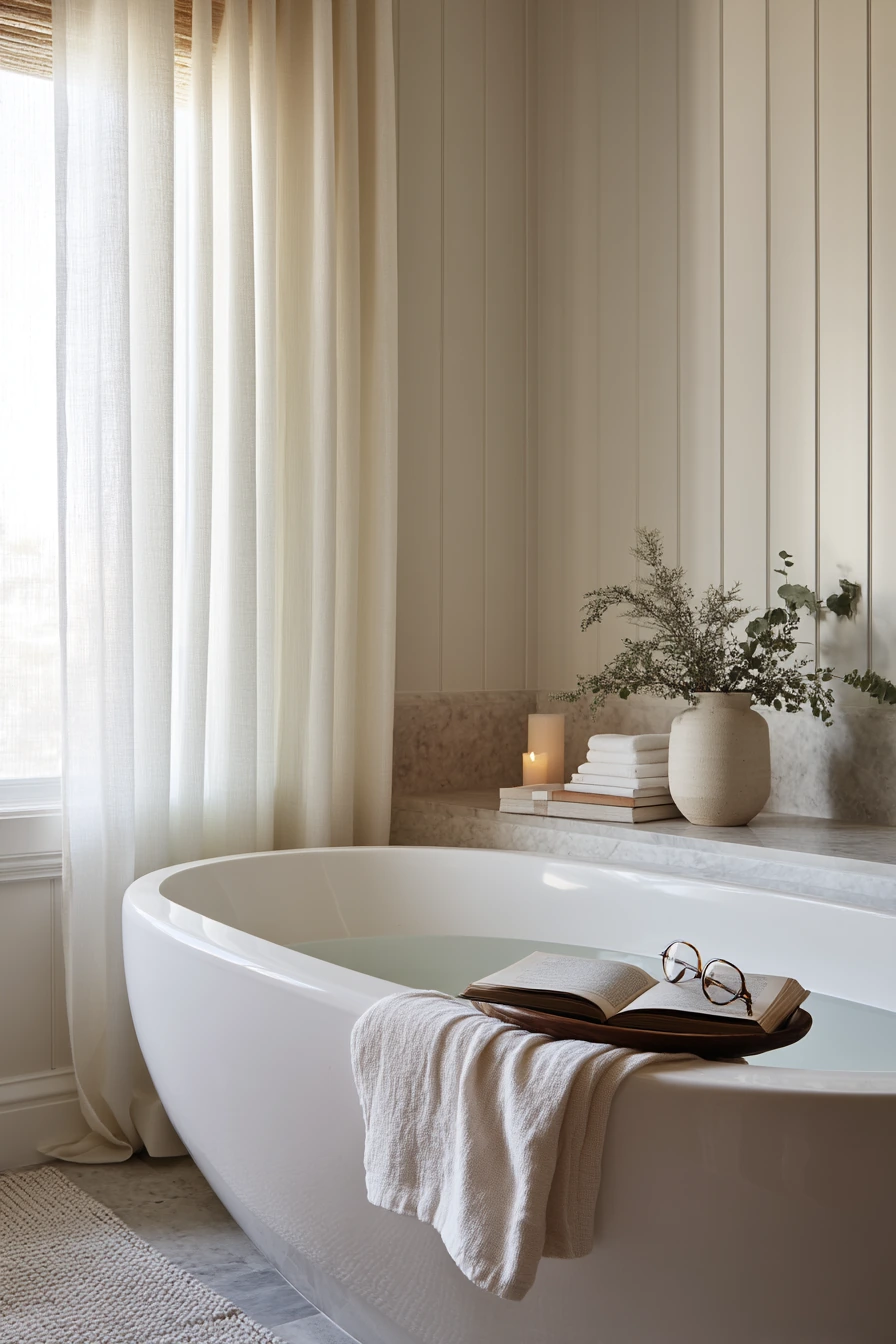 5. Spa-Like Beadboard Bath With Natural Texture