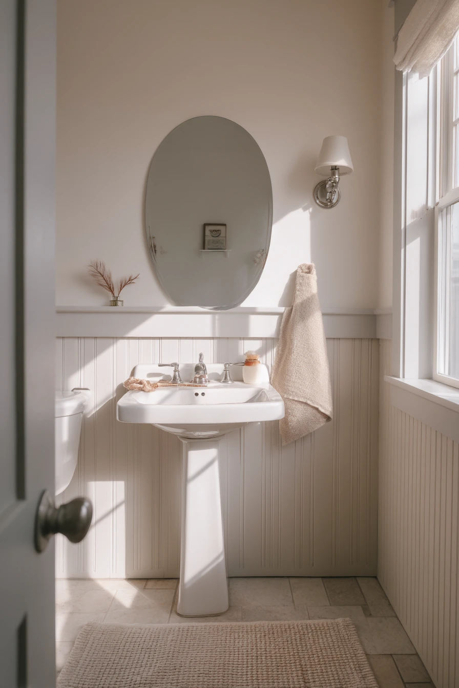 1. Tiny Primary Bath, Beadboard That Opens the Room