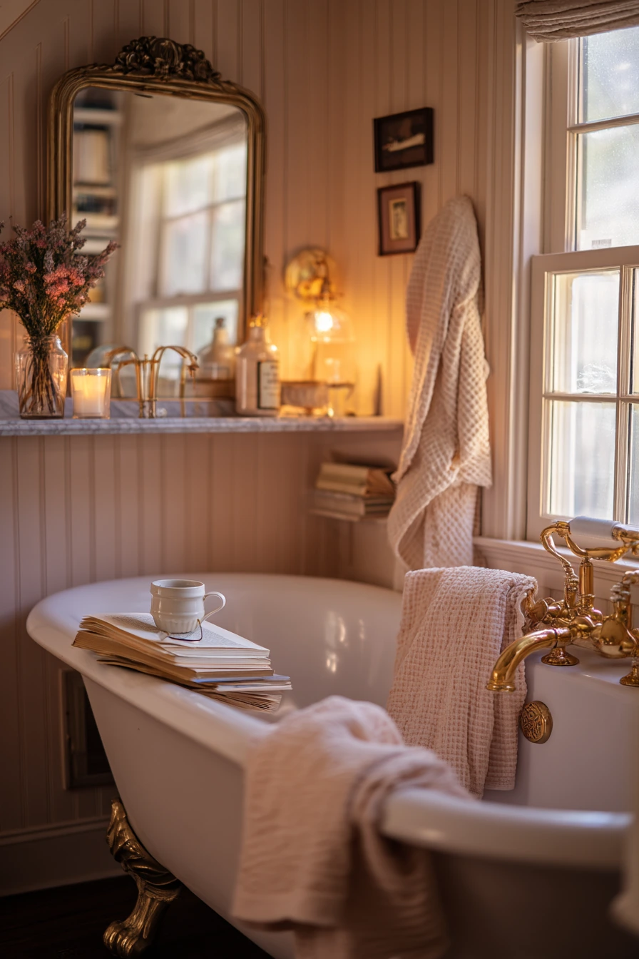 9. Vintage-Inspired Beadboard Bath With Collected Details