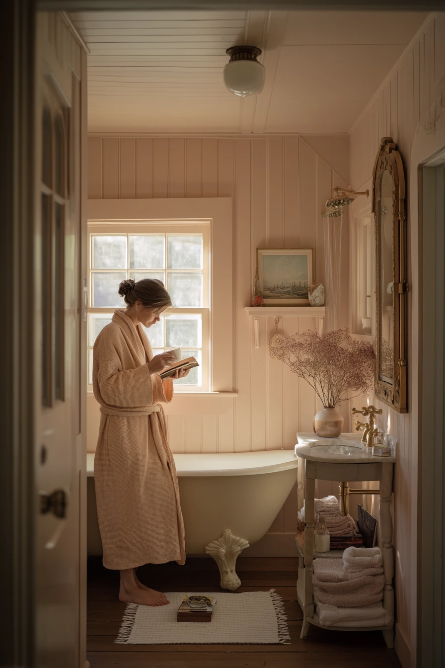 9. Vintage-Inspired Beadboard Bath With Collected Details