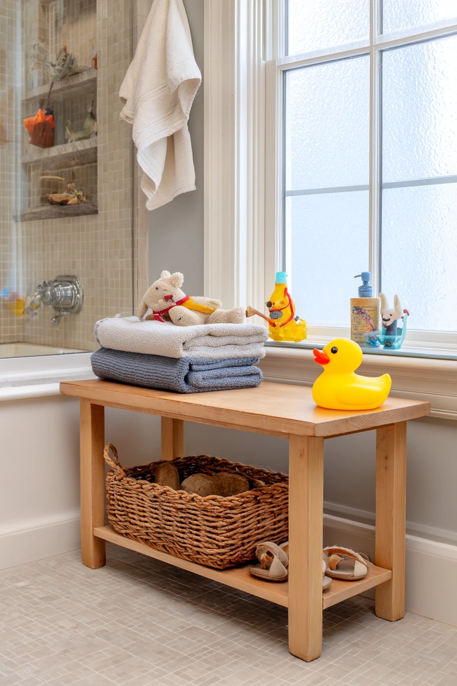 Family Bath Bench with Kid Stuff
