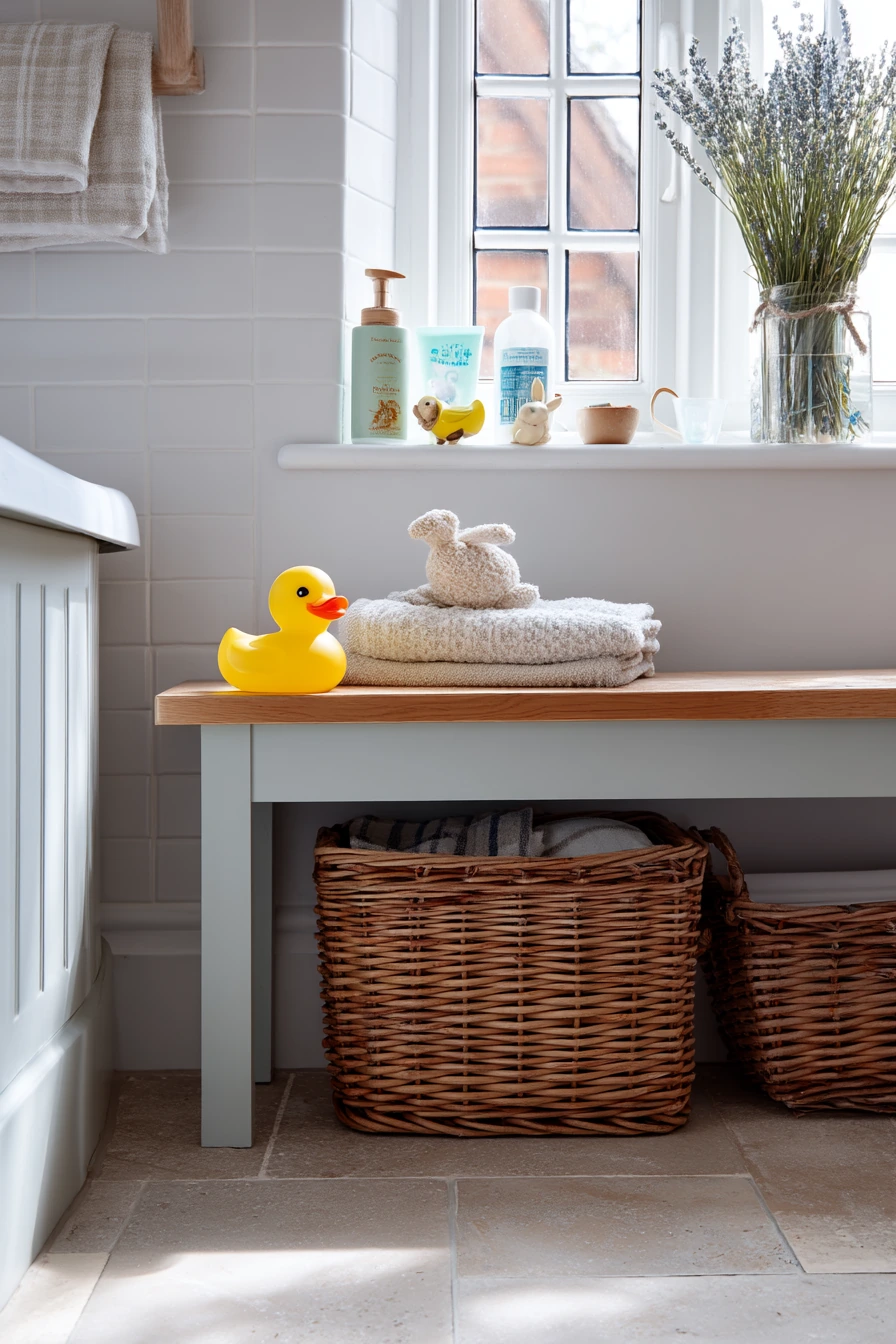 Family Bath Bench with Kid Stuff