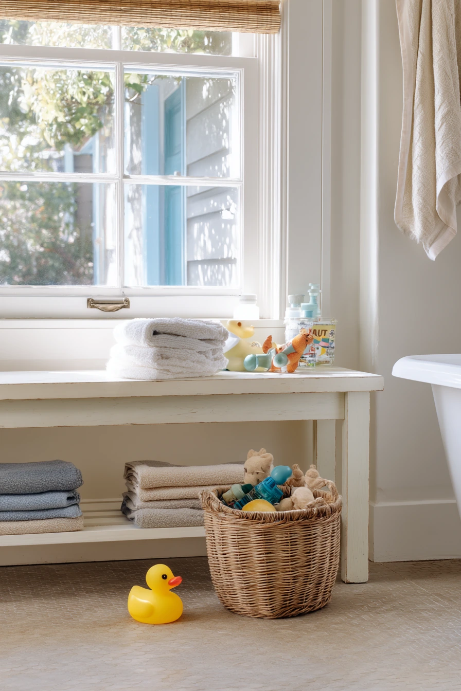 Family Bath Bench with Kid Stuff