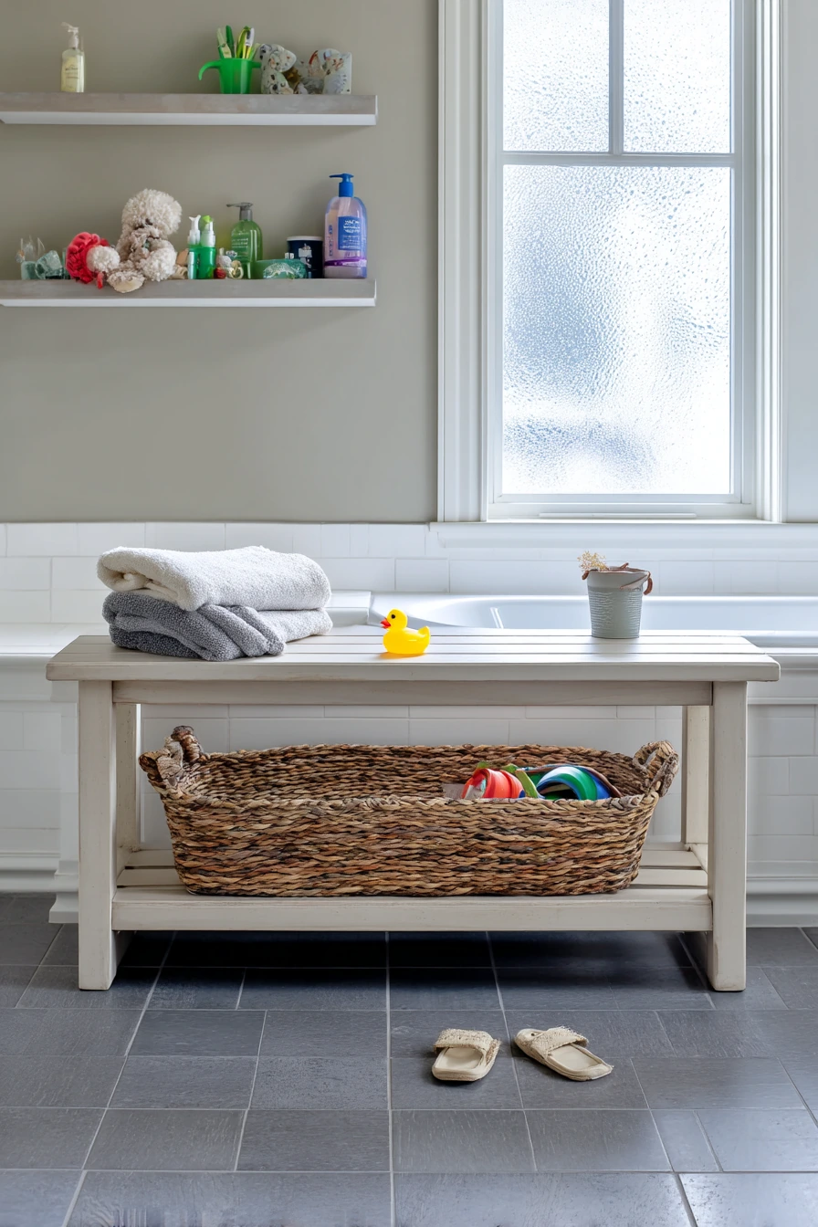 Family Bath Bench with Kid Stuff