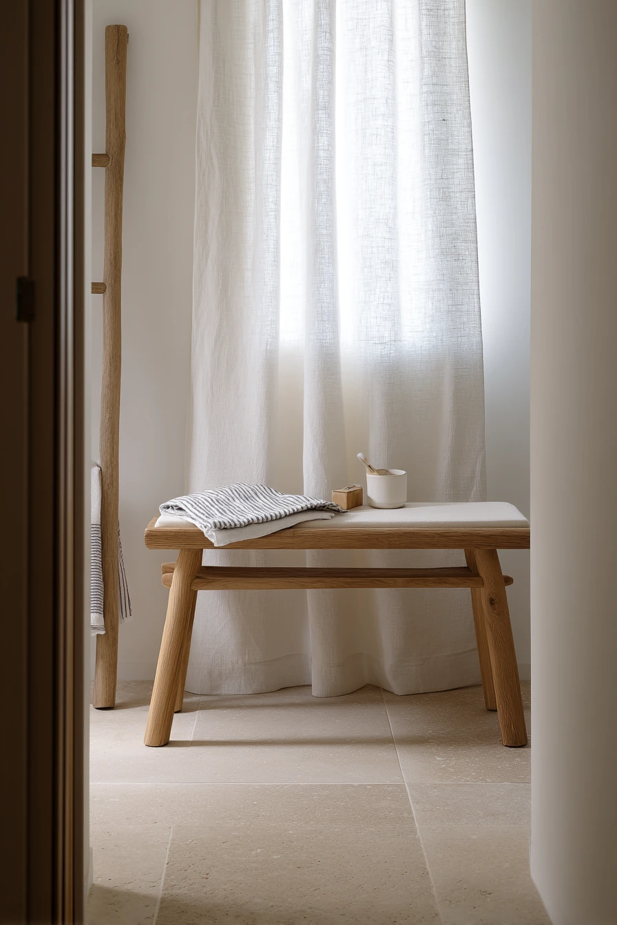 Minimal Bench for a Narrow Ensuite