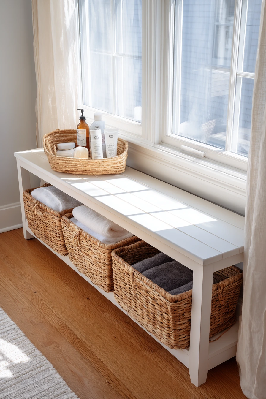 Bench and Basket Storage for Busy Mornings