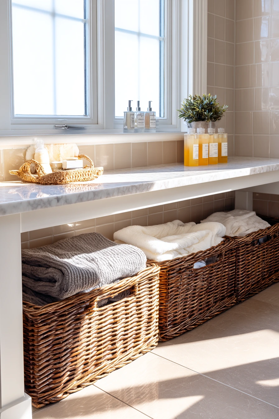 Bench and Basket Storage for Busy Mornings