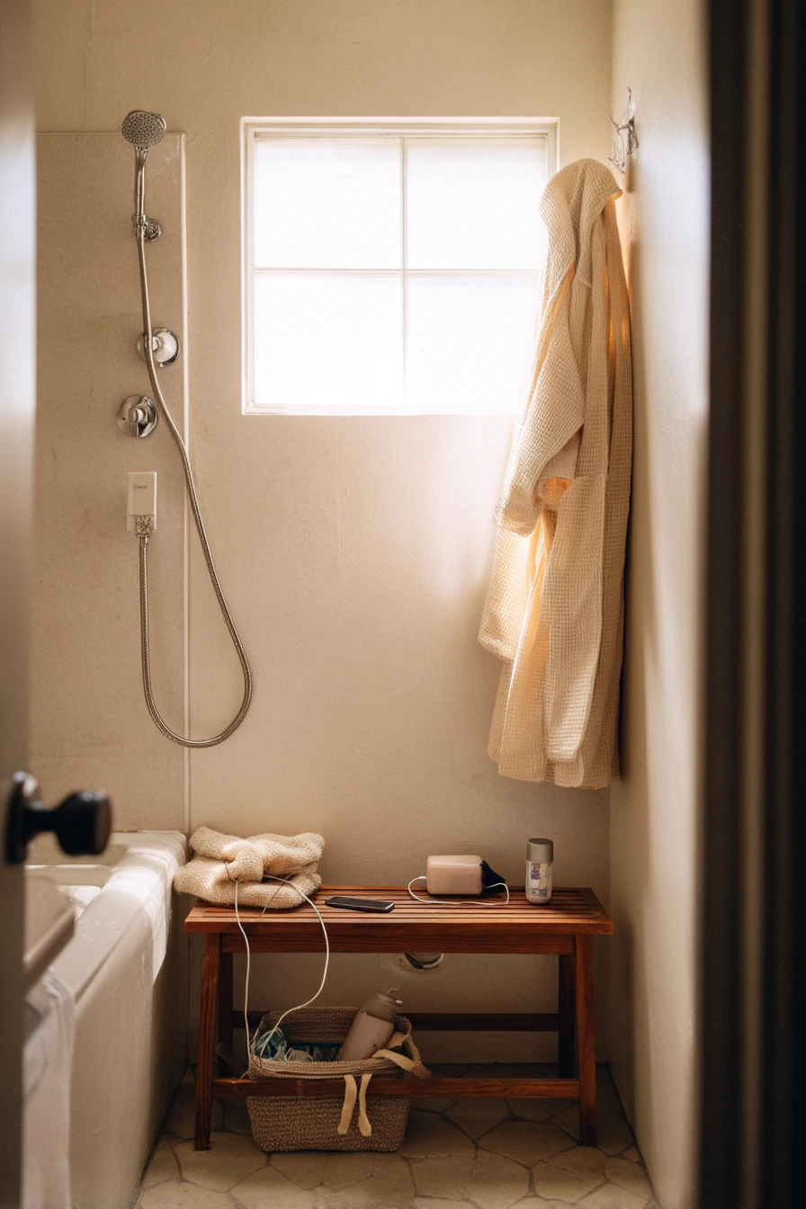 Renter-Friendly Stool for a Shared Bath