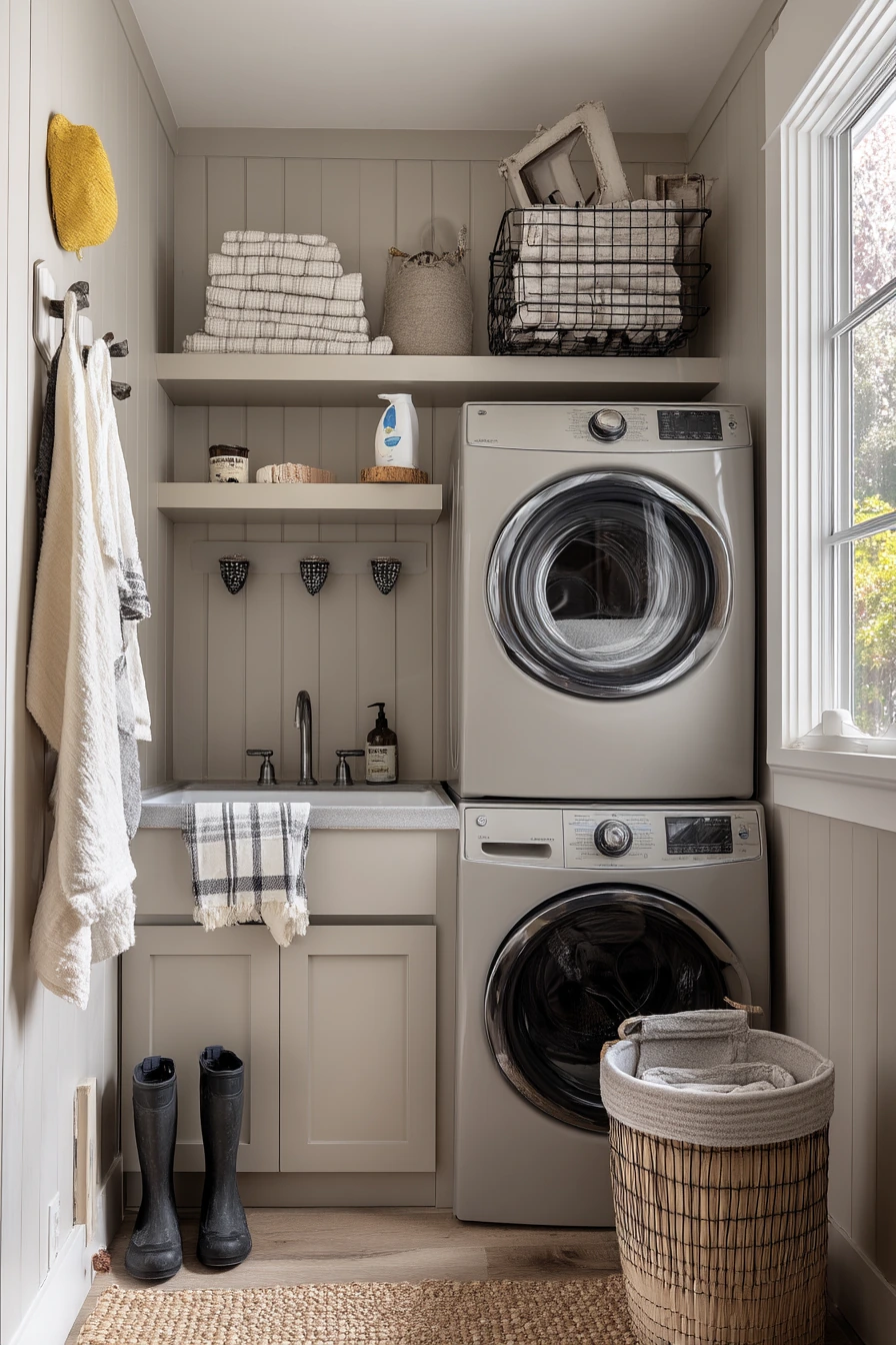 Laundry Room Bath Combo with Utility Charm