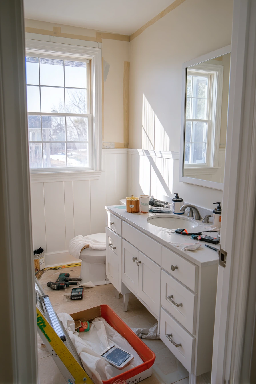 DIY Weekend Bathroom Refresh in Progress