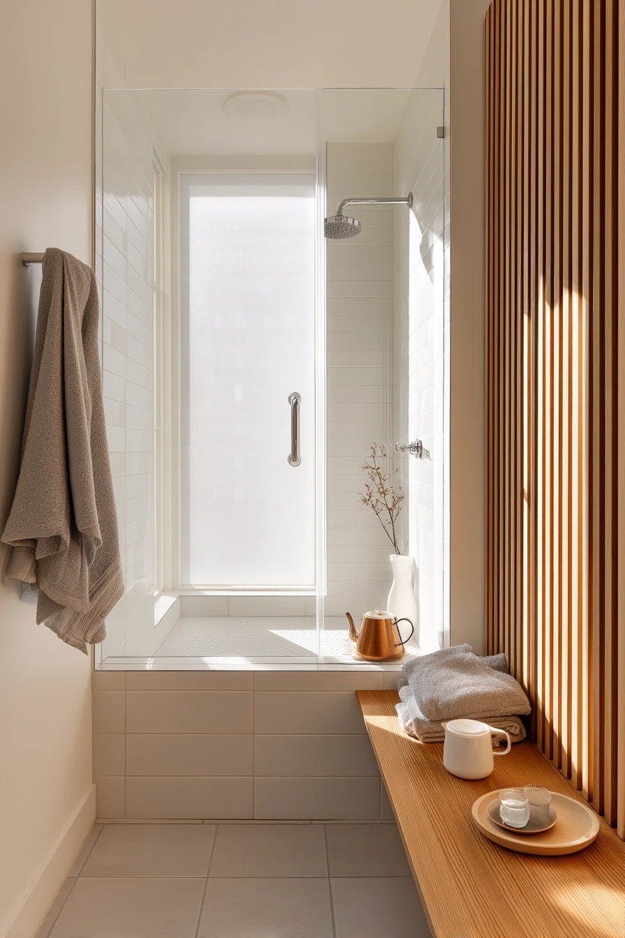 bathroom built in bench ideas