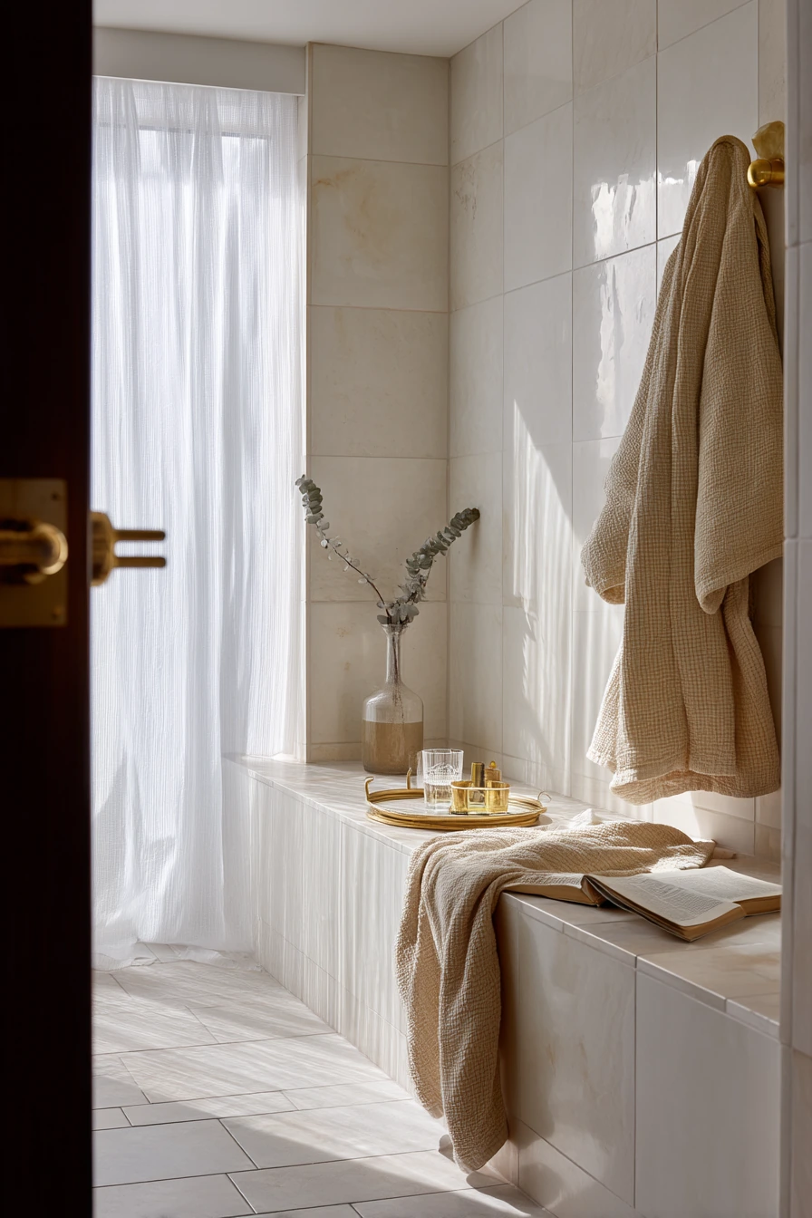 Spa-Like Shower Bench for Two