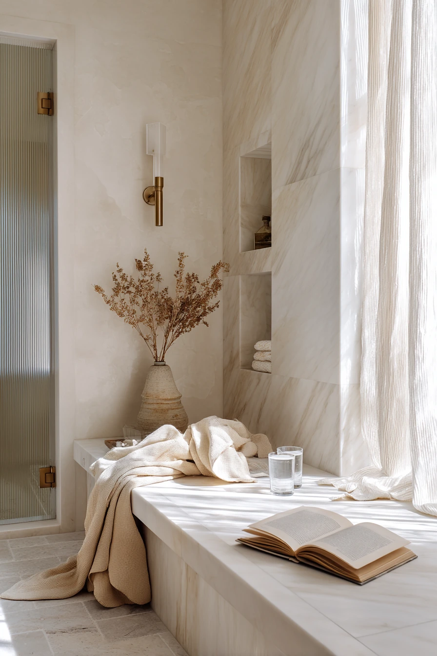 Spa-Like Shower Bench for Two