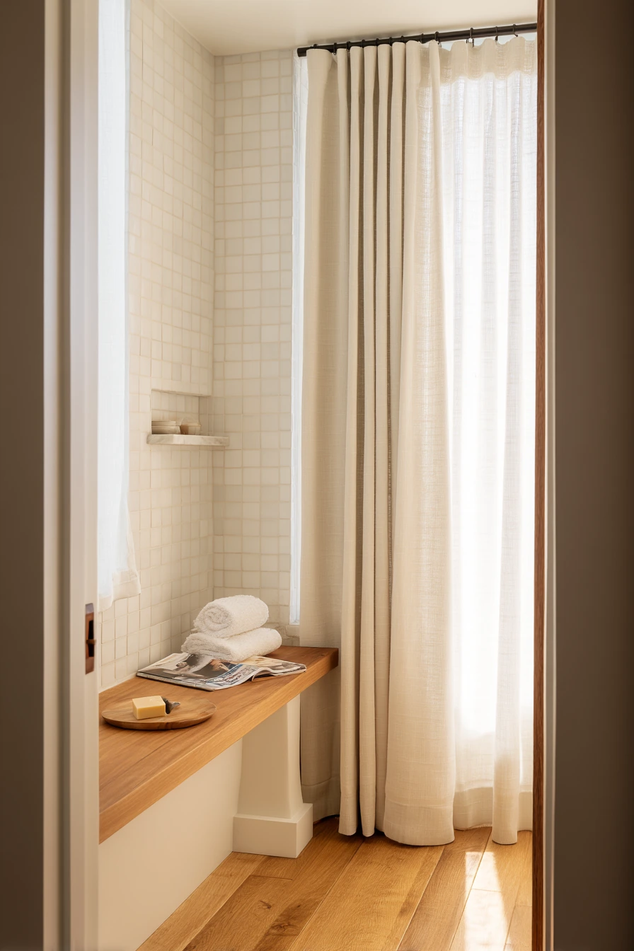 Guest Bath Bench with Everyday Touches