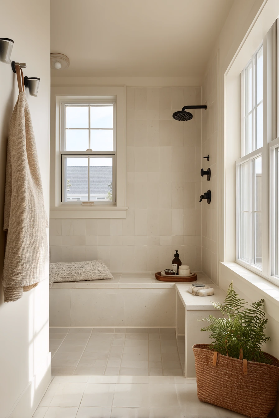 Renter-Style Bench Look in a Renovated Bath