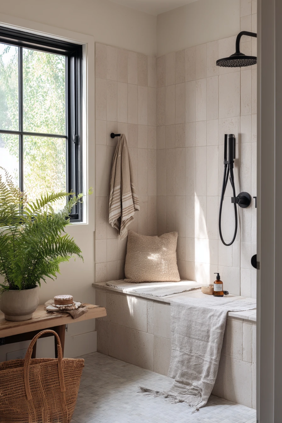 Renter-Style Bench Look in a Renovated Bath
