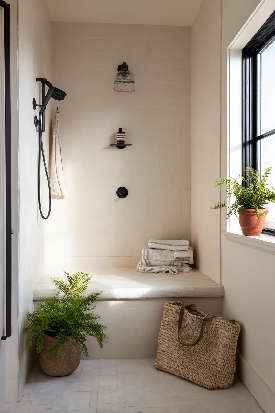 Renter-Style Bench Look in a Renovated Bath