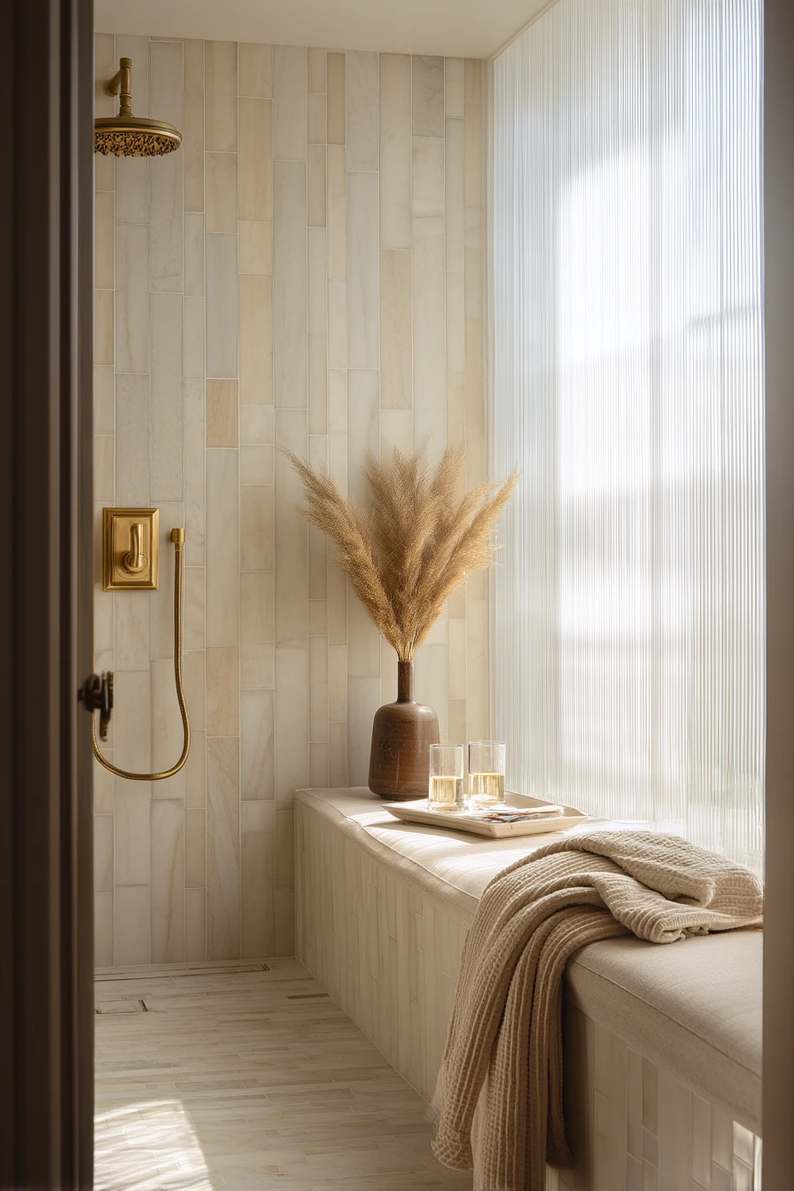 Spa-Like Shower Bench for Two